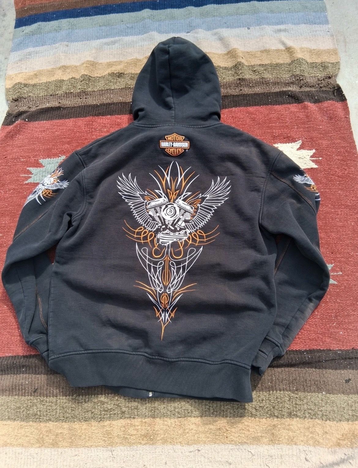 DEADSTOCK Harley Davidson Cafe Zip up Hoodie Large