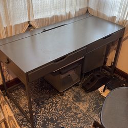 Grey IKEA desk