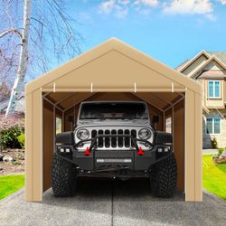 Carport 10”x20” Heavy Duty Canopy , Portable Garage Metal Steel Frame & Polyester