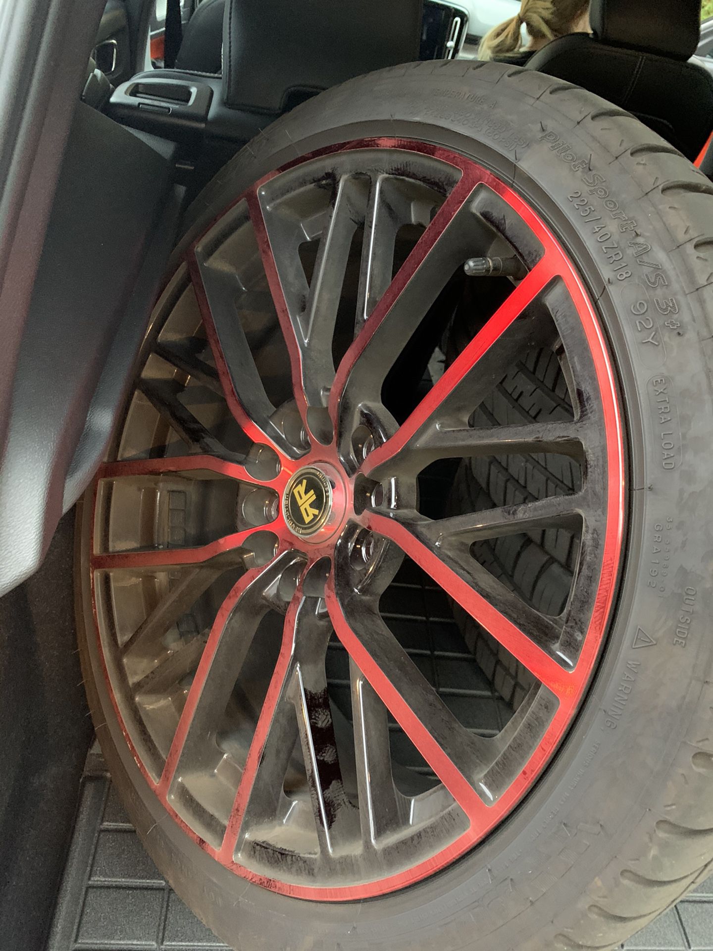 Michelin Pilot Sport 225/40ZR18 92y Extra Load Tires and Black and Red Sport Rims BMW Sport