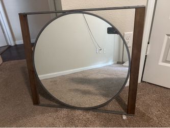 Living room metal and wood Mirror
