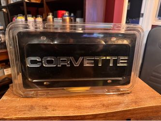 Corvette Emblem Front Plate Cover - USA - Hard Plastic