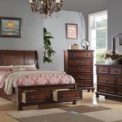 Queen Bed Frame  Dresser Mirror One Nightstand Free Local Delivery   Check Description