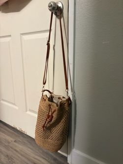 Brown Woven Crossbody Bag
