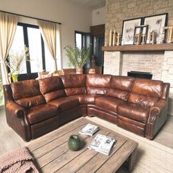 FREE DELIVERY 🚚 Thomasville Genuine Leather Sectional w/Recliners