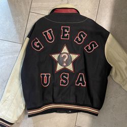 GUESS Men’s Leather Jacket Vintage 90’s