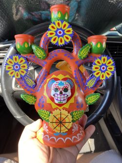 Dia De Muertos 3 Candlestick Holder Arbol De La Vida Day Of The Dead Target