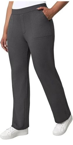 Mondetta Women's Herringbone Straight Leg Pants, Black, Size XXL