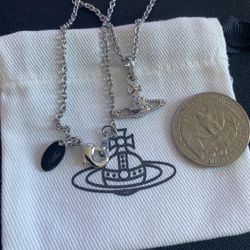 Vivienne Westwood Silver Saturn Necklace