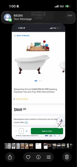 Clawfoot tub