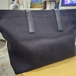 New canvas tote with leather strap