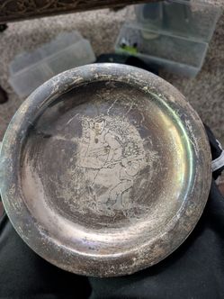 Solid silver norman rockwell plate