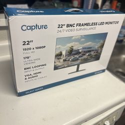 Capture 22" BNC Frameless LED Monitor - Full HD, 24/7 Surveillance