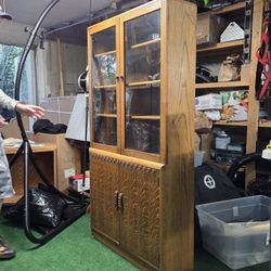 Oak Cabinet with Doors - No pressed wood