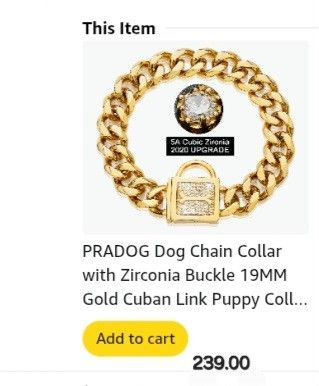 Gold Plated With Cubic Zirconia DOG Collar