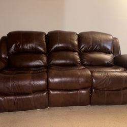 Power Reclining Chocolate brown Couch