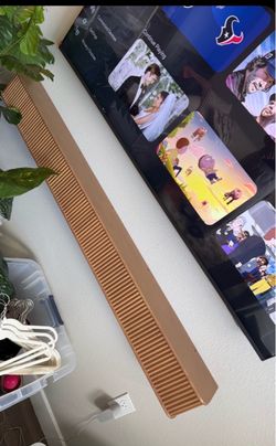 Fluted natural wall tv stand