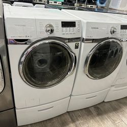 Samsung washer and dryer set electric with warranty used