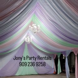 Canopy  With Draping Round Tables Rectangular Tables Resine Chair Regular Chairs 