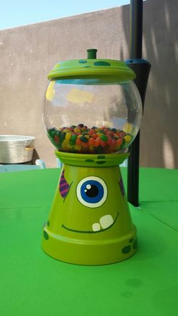 Monster Theme Terracotta Candy Jar