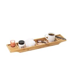 Bathtub Tray, Rayon from Bamboo, 27.5" L x 5.75" Wx 1.75" H, Brown