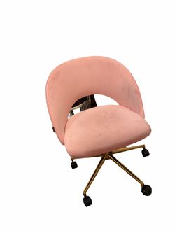 Pink Desk Chair with gold leg chairs