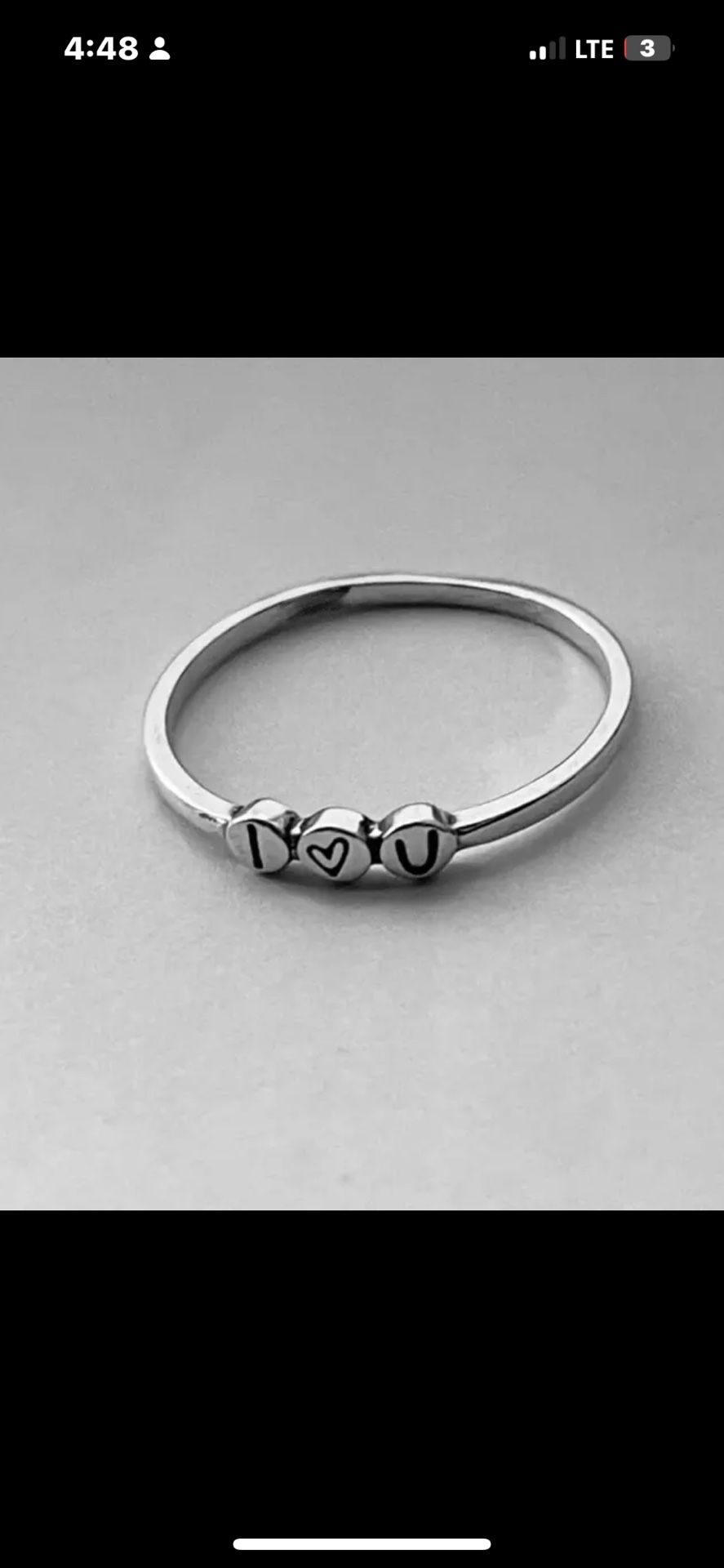 I ♥️ U Silver Ring