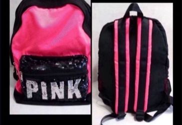 NEW PINK LOGO BLING CAMPUS BACKPACK LIMITED EDITION