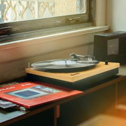 Vintage Vinyl Turntable Record Player Speaker with Bluetooth