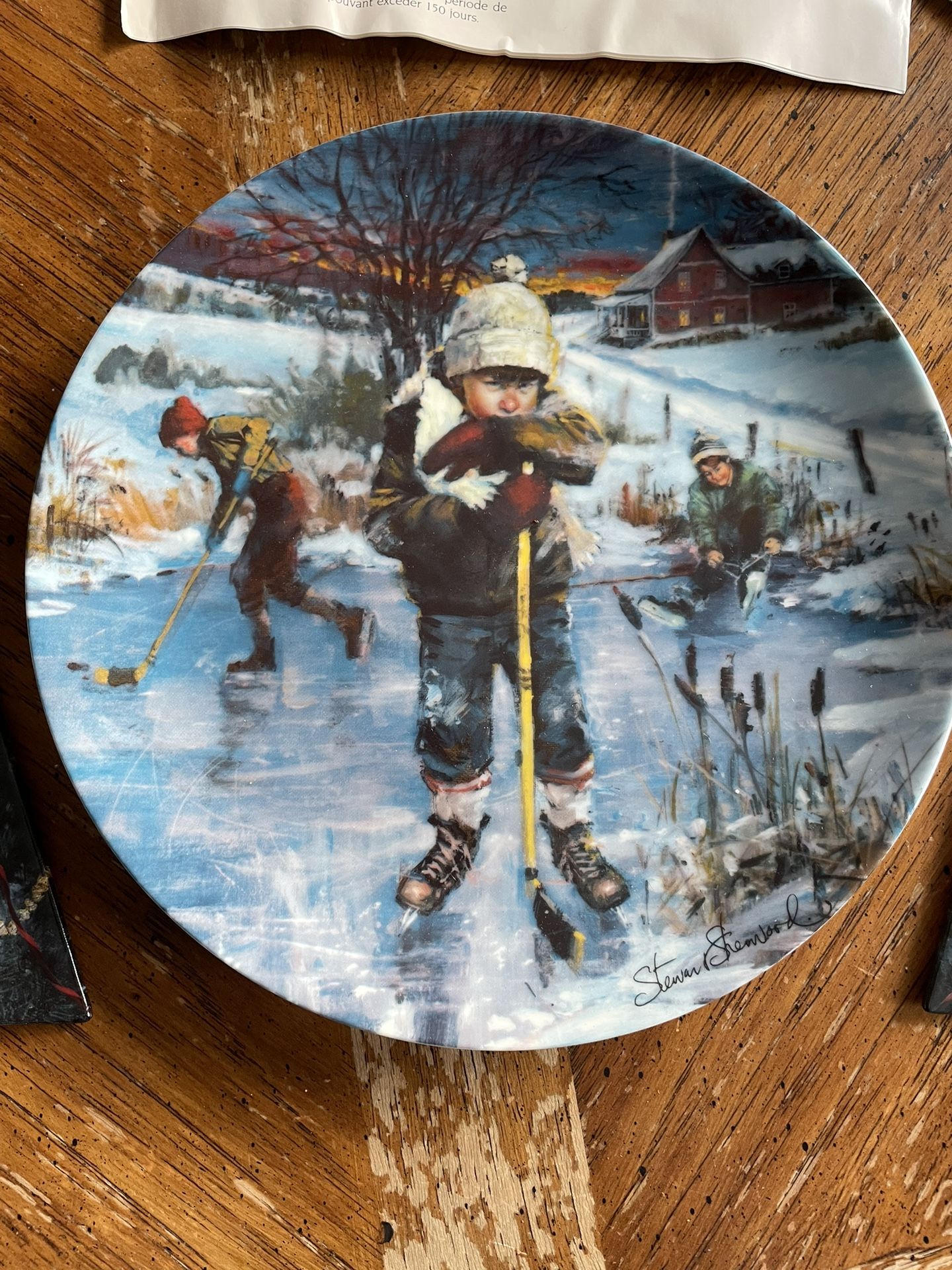 Vtg 1986 Dominion China Plate CANADA "Dreams of Glory" HOCKEY - Collectible Plate