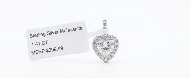Moissanite earrings and necklace charm