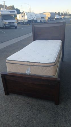 TWIN BED FRAME WITH BOX AND MATTRESS