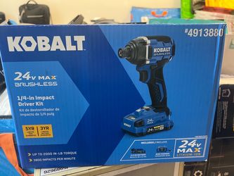 Kobalt 24-volt Brushless Cordless Impact Driver (Battery and Charger Included and Soft Bag)