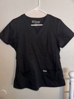 black scrub top