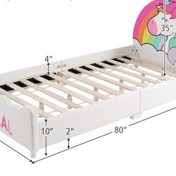 Unicorn Twin Girls Bed 