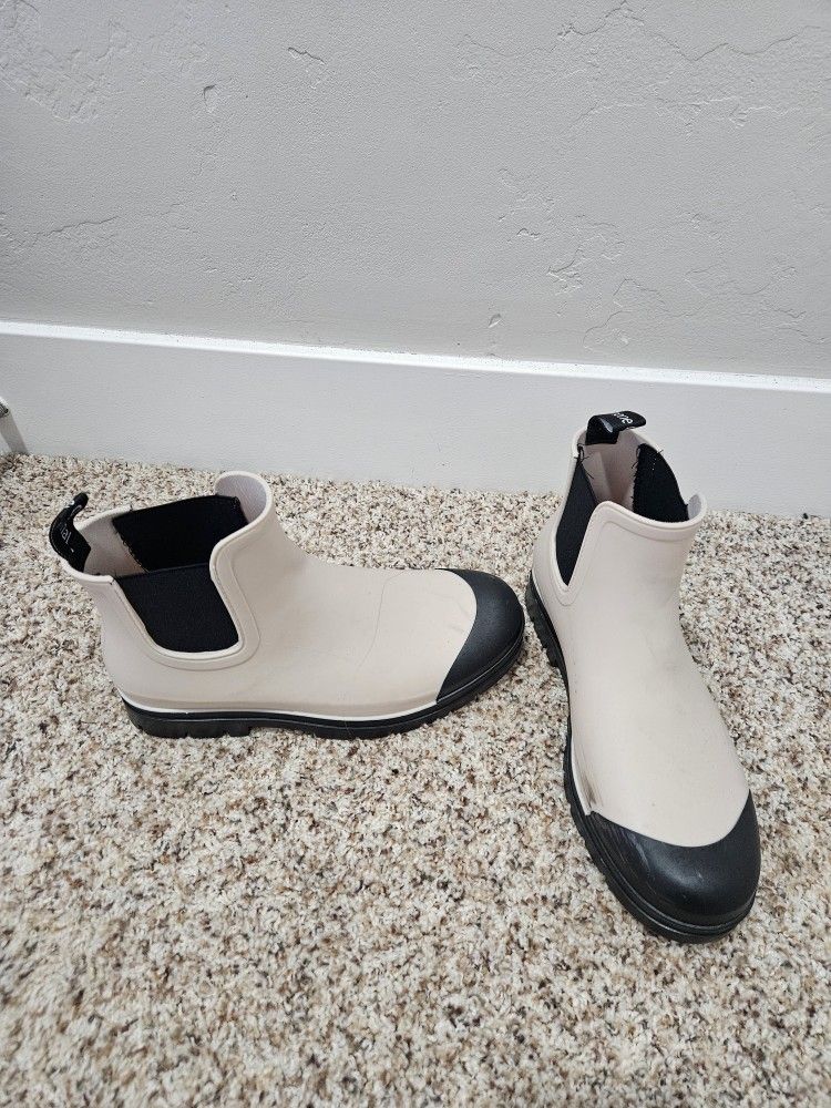 Planone Off White Rain Boots Womens Size 8.5