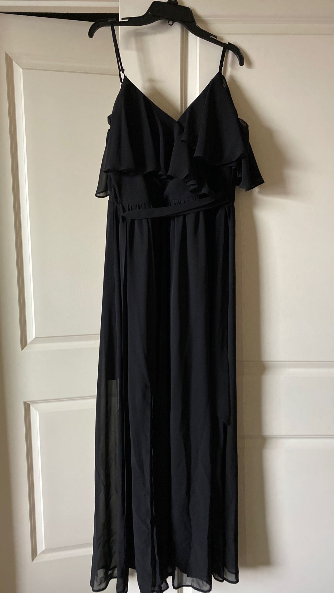 Black formal dress with sleeves