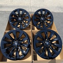 19” TESLA MODEL S SLIPSTREAM FACTORY RIMS IN NEW GLOSS BLACK