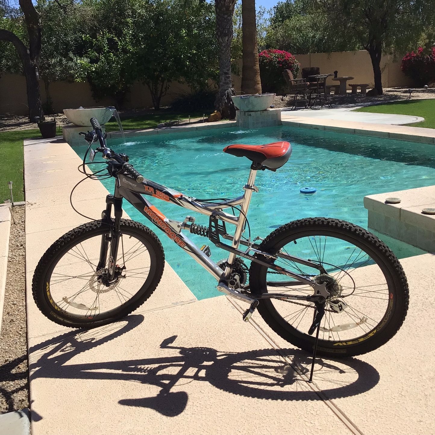 Powerful 26” MONGOOSE XR-250 21-Speed Full Suspension Mountain