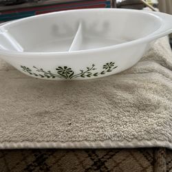 Vintage Glasbake Divided Casserole Baking Serving Dish 