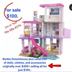 Barbie Dreamhouse,  Dolls, Car, Ambulance,  and Accessories