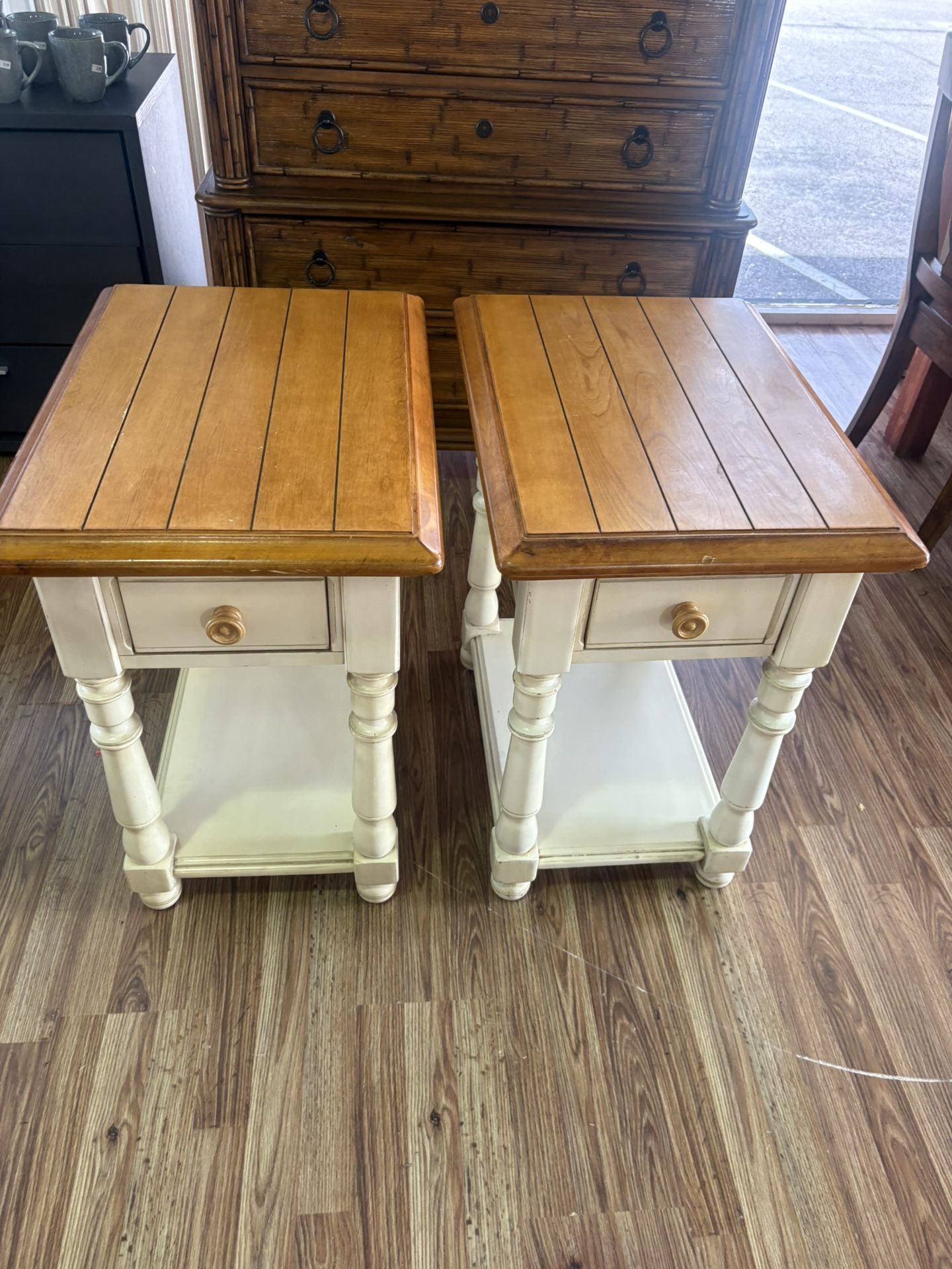 Pair Of Cottage Style End Tables