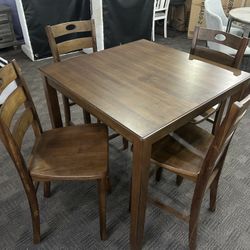 Walnut Brown Counter Table Set 