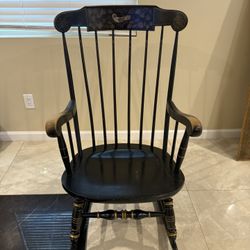Rocker Ethan Allen Black w/ Stencil Rocking chair 