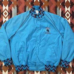 Vintage West Ark Snap Button Jacket Southwest Aztec Pattern XL Made in USA