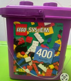Vtg LEGO Basic: Purple Bucket Set 2494 w/ 400 pieces - NEW / SEALED B