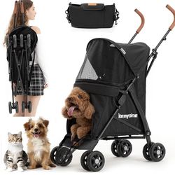 C210 Lightweight Pet Stroller, Premium Portable Compact Travel Dog Stroller for Small and Medium Cats, Dogs, Puppy
