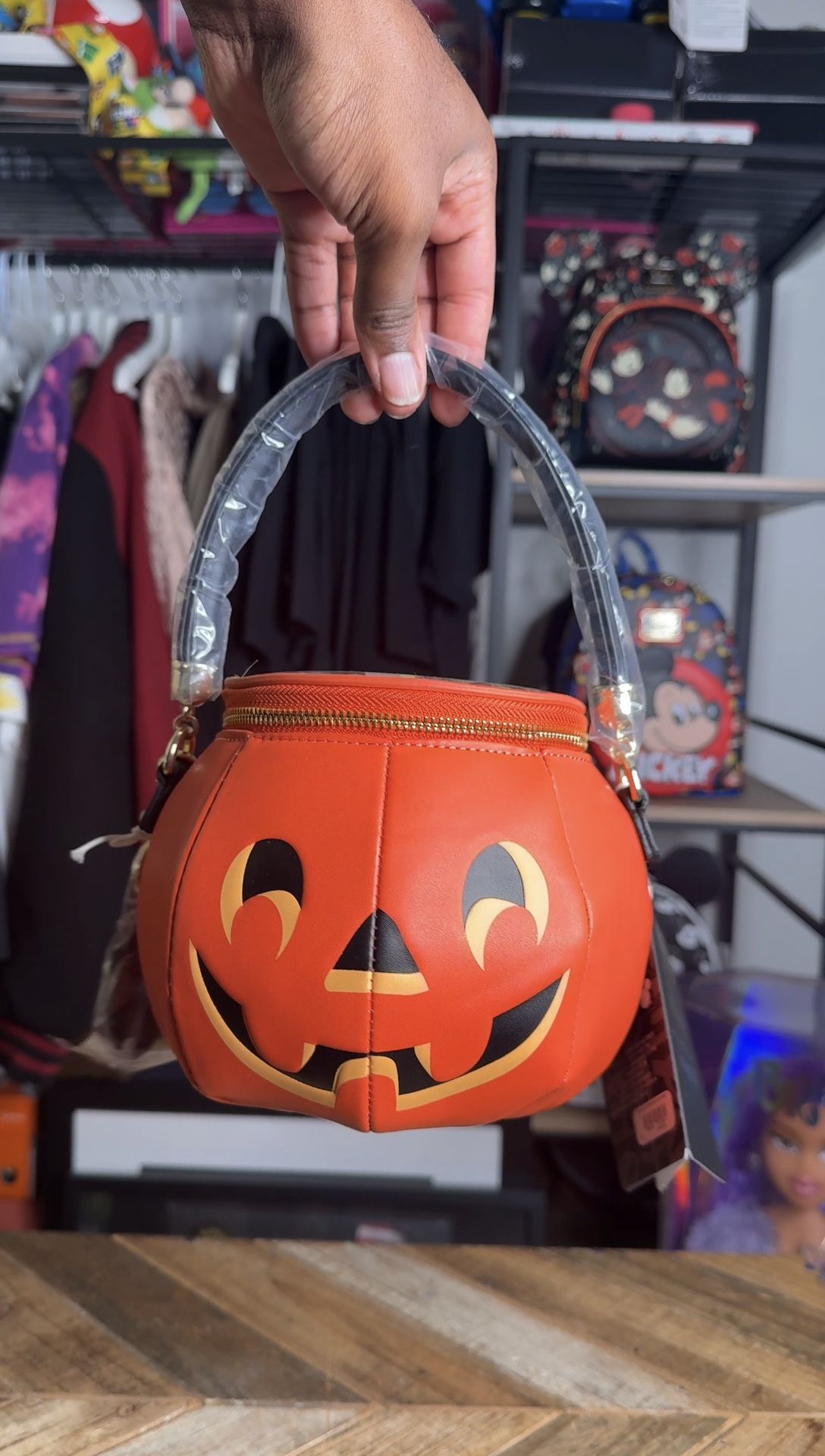 Loungefly Disney Donald Duck Devil Jack-O-Lantern Crossbody Bag Halloween Purse
