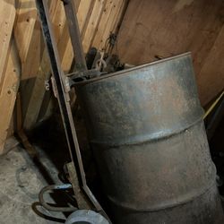 Antique 55 Gallon Drum Hand Truck