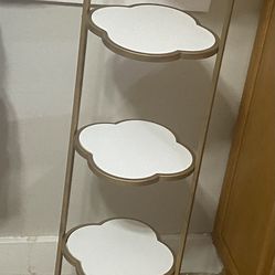 5 Tier Gold Metal Plant Stand with Unique Cloud Shelves - Like New $65